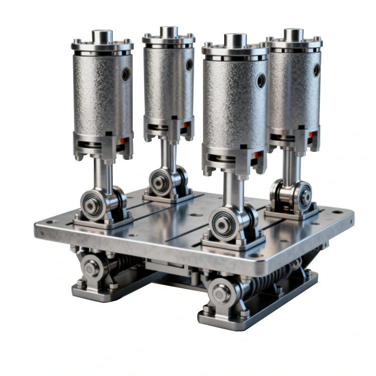 Четырехцилиндровый вибрационный механизм стержневого типа